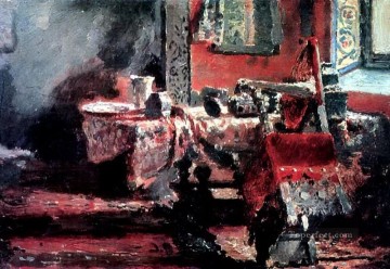 イリヤ・レーピン Painting - インテリアの練習曲 1883年 イリヤ・レーピン